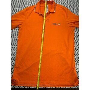 Ralph Lauren RLX Orange Polo Shirt Men's Large Performance Fit Short Sleeve Embr